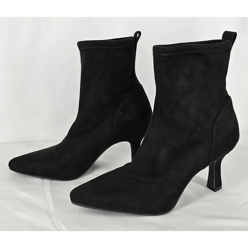WORTHINGTON WOMEN’S ANKLE BOOTS – SIZE 7½M – BLACK SUEDE-LIKE – 3